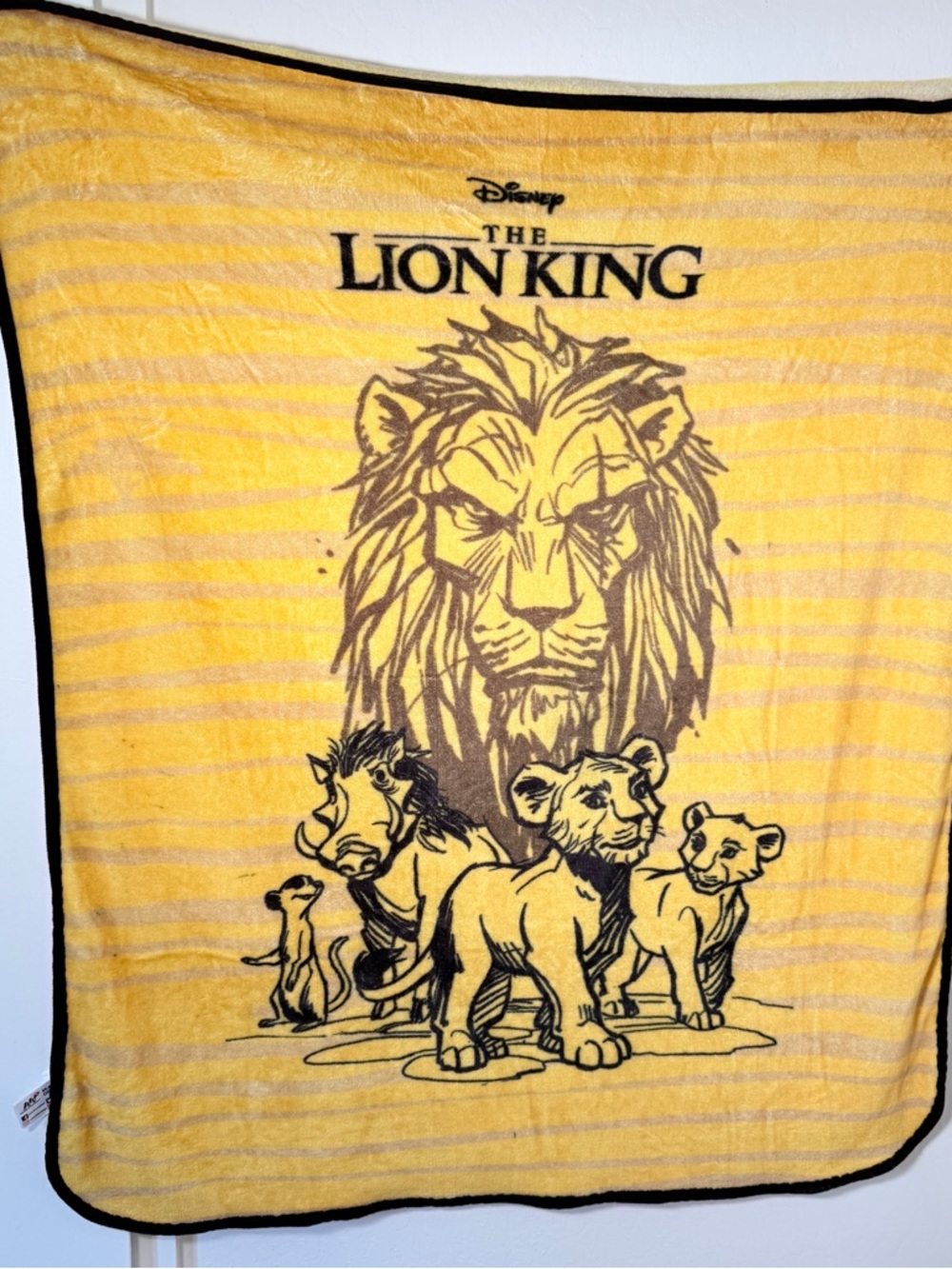 Disney Lion King Yellow Striped Character Fleece Throw by Northwest Official